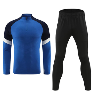 Survêtements unisexes de haute qualité en polyester 100% blanc, veste de sport d'entraînement à demi-zip pour le football - Product Image 6
