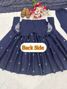 Anarkali azul bordado en georgette para mujer, vestido tradicional indio para bodas y fiestas, vestido abaya, vestidos árabes, anarkali - Product Image 3
