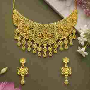 Collares de Moda para Novia Chapados en Oro de 14K, 18K y 24K, Estilo Dubái, Conjunto de Joyería de Boda, Conjunto de Joyería Tradicional, Venta al Por Mayor - Product Image 2