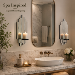 Applique Murale Moderne Miroir Décorative avec Porte-Bougie, Luminaire Mural de Luxe pour la Décoration Intérieure - Product Image 3
