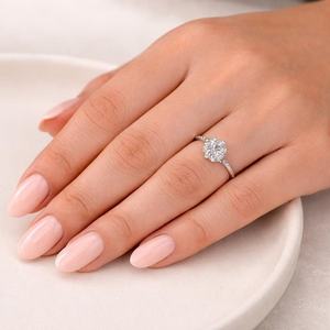 Vintage Art Deco Round Cut Lab Created Diamond Ring for Women 10k 14k 18k Solid Gold Plated Brilliant Cut Trendy Engagement Gift - Product Image 4