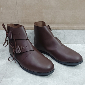 Chaussures en cuir véritable faites à la main, confortables, durables, décontractées et formelles pour hommes, style historique médiéval Renaissance - Product Image 4