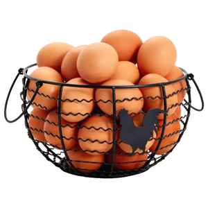 Chicken <b>Egg</b> Storage <b>Basket</b> Metal Wire <b>Egg</b> Holder with Lid Farmhouse <b>Egg</b> <b>Basket</b> Kitchen Counter <b>Egg</b> Organizer Decor - Product Image 5