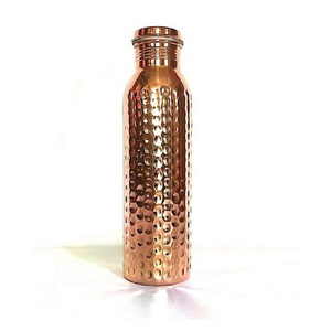 Rustic <b>Copper</b> <b>Water</b> <b>Bottle</b> with Handcrafted Curves Rich Tone for Daily Use by blossom craft india - Product Image 6