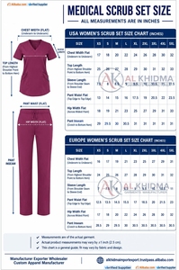 Conjunto de Uniforme Clínico para Mujer, Color Ciruela, Cuello en V, Blusa de Trabajo, Pantalones Rectos, Uniforme Clínico Personalizado, Fabricante al por Mayor - Product Image 6