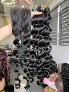 The Big Curly Cheveux humains vietnamiens 100%, ,100% Cheveux non traités en cheveux humains bouclés - Product Image 5