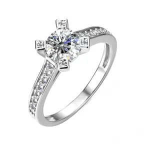 GRA认证宝石Moissanite钻石珠宝永恒定制纯银女性订婚戒指命运珠宝