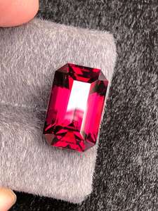 Natural <b>Red</b> Rhodolite Garnet Emerald Cut Loose Gemstone For Fine Jewelry Making Luxury Collector Gem - Product Image 1