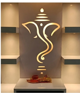 Teak Wood Modernise Temple Manufacturer Marble Look Ganesha Design Temple Ganesha Decors Pooja <b>Mandir</b> for Home Guyana Canada UK - Product Image 3