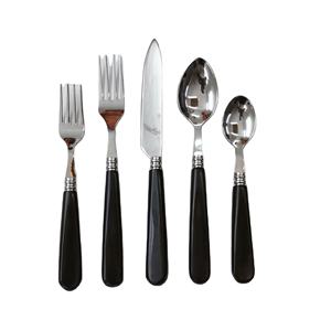 Vente dans le monde entier de qualité supérieure utilisation de fête de mariage couverts en acier inoxydable Durable noir résine couteau cuillère fourchette ensemble de couverts - Product Image 1
