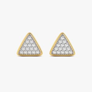 Pendientes de Oro Amarillo con Diamantes Cultivados en Laboratorio en Forma de Triángulo y Engaste de Pavé - Product Image 1