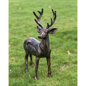 Figurine de cerf en bronze au prix d'usine, sculpture de renne grandeur nature faite à la main pour la décoration de Noël - Product Image 5