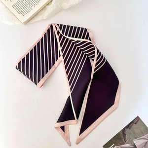 Luxury Brand Model Striped Printing Bag Handbag Handle Ribbon <b>Scarf</b> Small Silk <b>Scarf</b> Women Hair Band Neck <b>Scarves</b> Neckerchief - Product Image 6