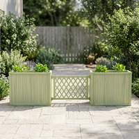 Jardinière en Faux Bois pour Extérieur, Bac à Plantes WPC Imperméable pour Haies, Balcon, Patio, Jardin, Décoratif