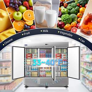 Réfrigérateur commercial ORIKOOL 81 pouces, 72 pieds cubes, en acier inoxydable, homologué ETL, réfrigérateur vertical à 3 portes solides, équipement de cuisine - Product Image 6