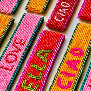 Embroidered Beaded Baby Girls Headband Fabric Hair Accessories Handmade Sequin State Name <b>Charm</b> <b>Bag</b> Tag Custom Keyring Accessory - Product Image 1