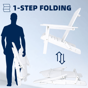 Solido cedro Adirondack sedia da esterno pieghevole in legno salotto sedia da giardino con venature di legno in rilievo sedia da giardino - Product Image 5