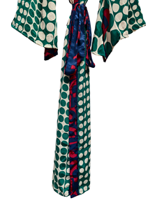 Robe longue kimono en soie Bridel, patchwork, pour couvrir le bikini, vêtement de nuit, kimono en sari indien vintage recyclé fait main - Product Image 2
