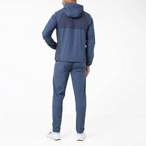 Ensemble de survêtement léger pour homme, veste et pantalon de jogging en acier bleu, design personnalisé OEM, contraste Steel Cyclone - Product Image 2