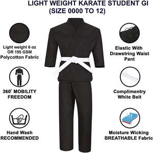 Uniforme de karaté pour homme de haute qualité, 8 oz, 100 % coton, matière légère, entraînement BJJ, uniforme de taekwondo de haute qualité, matière légère - Product Image 5