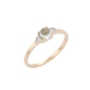 แหวนทองคำแท้ขนาด14K แหวนมินิมอลประดับเพชรพลอยสีฟ้าธรรมชาติสำหรับงานแต่งงานงานเลี้ยงครบรอบ - Product Image 1