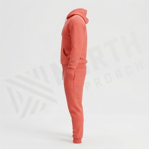Ensemble de survêtement à capuche pour homme, couleur unie, décontracté, sweat-shirt et pantalon long avec cordon de serrage et poches latérales - Product Image 3