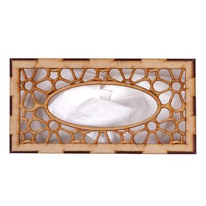 Cubierta de Madera para Caja de Pañuelos, Portapañuelos Rectangular con Corte Láser, Dispensador de Pañuelos Faciales, Logotipo Personalizado, Decoración de Mesa - Product Image 3