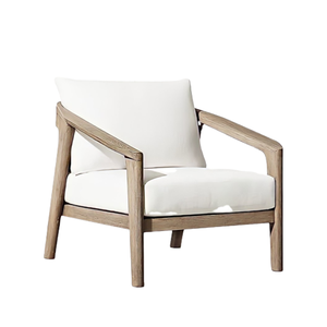 Garden Furniture Single <b>Sofa</b> Fabric Cushion With Teak <b>Wood</b> <b>Frame</b> <b>Sofa</b> Super Comfortable Chair Direct Factory - Product Image 3