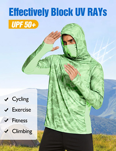 Sudaderas con capucha para pescar para hombre, ropa ligera y transpirable para exteriores, ropa cómoda de manga larga para pescar, para viajes de pesca - Product Image 5
