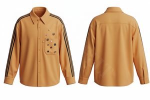 Camisas de Vestir para Hombre, a la Moda, Elegantes, de Manga Larga, con Rayas y Botones Decorativos en la Parte Delantera, Se Aceptan Etiquetas Privadas, Camisas de Vestir Personalizadas - Product Image 5