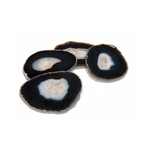 Posavasos de ónix negro de alta calidad en oferta, posavasos redondos de piedra de cristal para bebidas con soporte para café para el hogar - Product Image 4