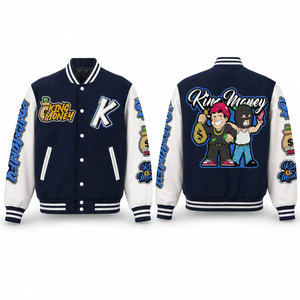 High Quality Customizable Men's Bomber <b>Jacket</b> with <b>Patchwork</b> Ripped Embroidery Letter Spot Design-Breathable Winter Oversized - Product Image 1
