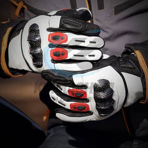 Gants de moto en cuir imperméables avec écran tactile et design à doigts complets, antidérapants, pour la course en extérieur - Product Image 6