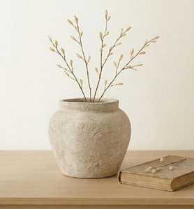 แจกันดอกไม้เซรามิกพอร์ซเลนลายทางทรงกลมทันสมัยสไตล์นอร์ดิก งานแฮนด์เมด พร้อมดอกไม้ประดิษฐ์สำหรับงานแต่งงาน (ตัวอย่างสำหรับใช้) - Product Image 2