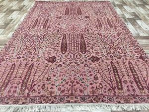 Alfombra de Lana Suave con Diseño Tradicional Rojo, Hecha a Mano, para Dormitorio o Sala de Estar, Acabado Elegante - Product Image 2