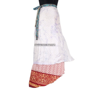 Classy Designer Long <b>Wrap</b> Silk <b>Skirts</b> Stylish Recycled Reversible Silk Sari Magic <b>Wrap</b> <b>Skirts</b> Cover up Wear Vintage Magic 38 in - Product Image 1