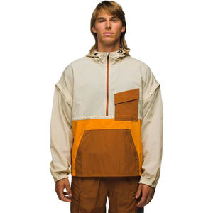 Custom <b>Vintage</b> Color Block Half Zip Anorak Jacket Lightweight Waterproof <b>Windbreaker</b> Outdoor Hooded Pullover Streetwear Men Coat - Product Image 2