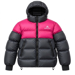 Veste matelassée à capuche rose et noire pour homme, veste d'hiver chaude et matelassée, veste d'extérieur légère et imperméable One Apex - Product Image 4