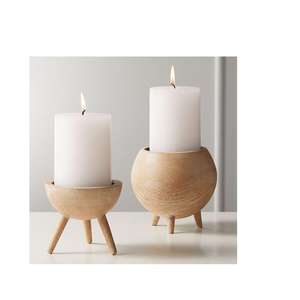 Nouveau porte-bougie en bois avec boîte de rangement pour allumettes, idéal pour mariages, événements festifs, fêtes, support à bougie moderne pour la maison, les restaurants et les tables. - Product Image 2