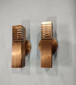 Aplique de pared rectangular minimalista de latón hecho a mano – Luces de estilo moderno italiano de mediados de siglo – Acabado en latón crudo - Product Image 5