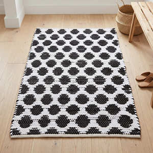 5' x 8' Bohemian Diamond Recycled Cotton Chindi <b>Carpet</b> for Living Room Eclectic Farmhouse & Designer Spaces - Product Image 5