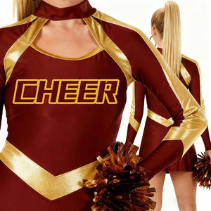 Ensemble haut sans manches et mini-jupe à rayures imprimées modernes, 100 % polyester, pour uniforme de cheerleading d'équipe de festival sportif universitaire - Product Image 5