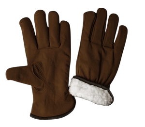 Full White Fleece Lining Cold Resistant Cow Grain Leather <b>Driver</b> <b>Gloves</b> Quality Leather Industrial Safety Protection <b>Gloves</b> - Product Image 4