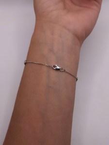 1 CT Diamond Tennis <b>Bracelet</b> 10K Gold Women | IGI Certified Trendy Moon Shape Station Diamond Chain | Elegant Minimalist - Product Image 3