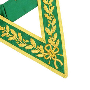 Collier de Franc-Maçonnerie de Qualité Supérieure, Grade Grand Rang Allié, Plaqué Or avec Ruban Vert, Vente en Gros - Product Image 5