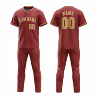 Seragam Baseball Pria Kualitas Terbaik 2026 100% Poliester Bahan Bernapas Set Warna Kustom Logo Pribadi Ukuran Besar Lengan Pendek
