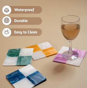 Sous-verres en résine pour table basse, sous-verres faits à la main pour boissons, sous-verres mignons pour tasses, imperméables et antidérapants pour bar et fête - Product Image 4