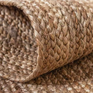 Tapis de zone tressé ovale en jute naturel rustique moderne 100% tapis à motif abstrait pour décor de salon hôtel - Product Image 2