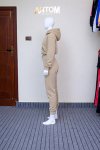 Conjunto Deportivo de Dos Piezas para Mujer, Sudadera con Capucha Holgada y Pantalones Casuales, Ropa Deportiva de Lujo, 100% Algodón - Product Image 3