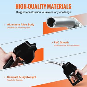 Ugello Automatico per Carburante con Ingresso Filettato NPT da 3/4'', Beccuccio da 13/16'', Portata Massima 11 GPM, Spegnimento Automatico, in Alluminio e PVC, per Pompe di Benzina - Product Image 4